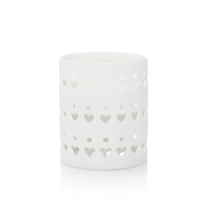 Woodwick - Porta Candela Petite White Heart Ceramic
