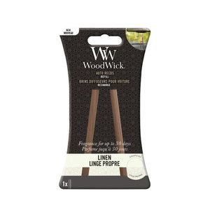 Woodwick - Bastoncini per auto - Refill Linen